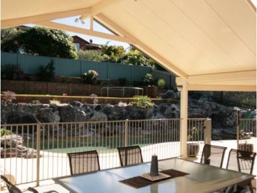 A gable insulated roof with light panels.